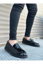 BA0316 کفش مردانه کلاسیک رگن چورچیک با زیره سیاه و بدون بند - 5376