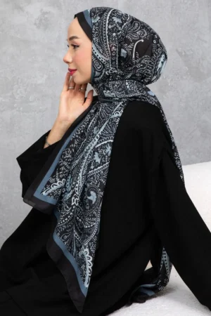 شال پنبه‌ای با الگوی بازنشسته و قومیتی، پارچه وارداتی، کیفیت بالا و شال فصل جدید - 5982