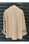 پیراهن بزرگ مردانه تابستانی با بافت اودماین بژ - 5439
