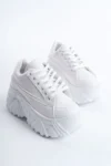 کفش ورزشی زنانه پلتفرم گما با زیره بلند - سفید - 6438