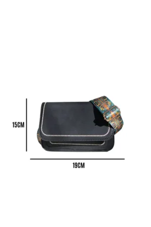 کیف دستی زنانه رشته‌ای دارای بند قابل تنظیم، کیف نقش‌دوزی شده با طرح Vintage. - 5046