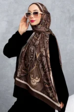 شال پنبه‌ای با الگوی رترو و قومی، پارچه وارداتی، کیفیت بالا و شال متعلق به فصل جدید - 5957