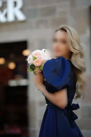 پیراهن ویکتوریا با جزئیات قفسه سینه ی کادر و کمربند - 5004