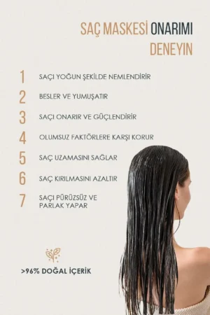 ماسک مو مرطوب‌کننده برای موهای آسیب‌دیده و رنگ‌شده - ماسک مراقبتی تقویت‌کننده ۳۸۰ میلی‌لیتر - 6549