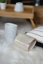 کیف دستی مینی نقره‌ای زنانه - 6496