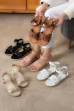 1. صندل زنانه 2. صندل با بند چسبی حلقه‌ای 3. صندل روزمره - 6057