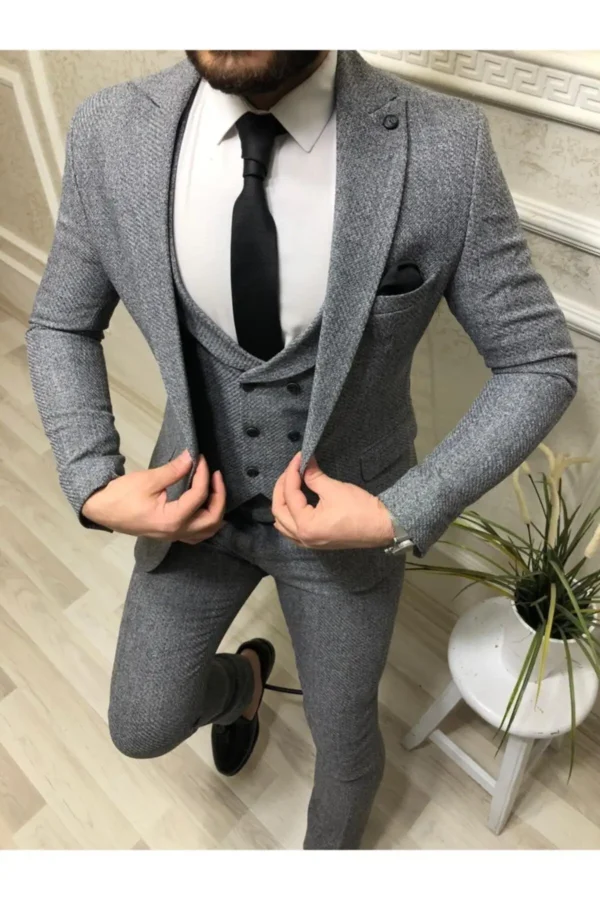 کت و شلوار خاکستری نازک Cx Fashion مناسب برای لاغرها - 5302