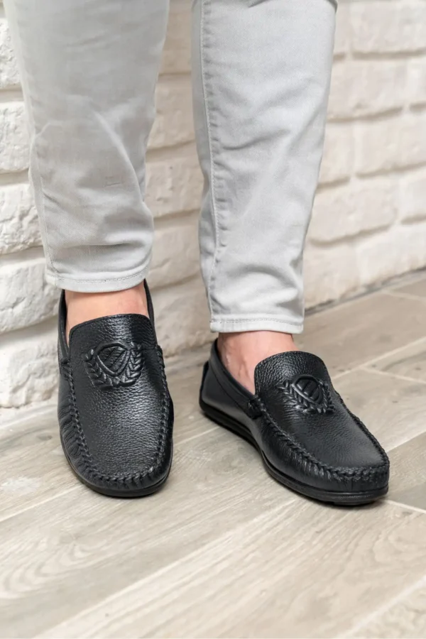 1. کفش روزمره مردانه از چرم طبیعی 2. کفش لوفر 3. کفش تابستانی مردانه - 5377