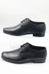 کفش کلاسیک روزمره مردانه چرم مشکی با بند - 5353