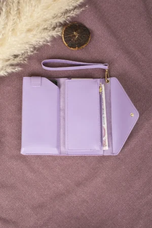 زیرپوش تلفن و کیف پول کوچک با محفظه سکه، مدل Elegant Lila، کیف دستی زنانه - 6337