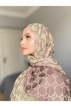 شال دوطرفه ابریشمی کشمیر با طرح G - 5998
