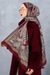 شال پنبه‌ای با طرح انتیک، بافت وارداتی، کیفیت بالا و شال فصل جدید - 5953