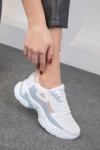 کفش ورزشی زنانه سفید-پودری-آبی 18147 - 6427