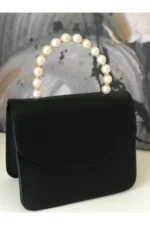 کیف دستی و دوشی زنانه با زنجیر طلا و مروارید - 5734