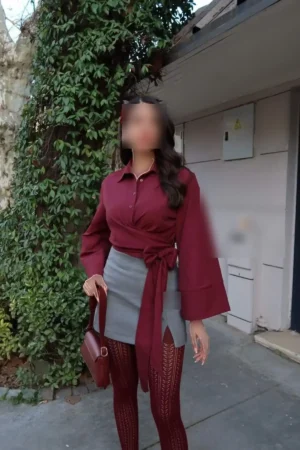 پیراهن با جزئیات گره‌ای آستین اسپانیایی - 6282
