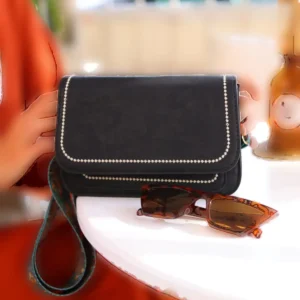 کیف دستی زنانه رشته‌ای دارای بند قابل تنظیم، کیف نقش‌دوزی شده با طرح Vintage. - 5046