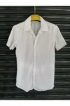 پیراهن کوتاه آستین‌کوتاه مردانه تابستانی با بافت طراحی‌شده - 5437