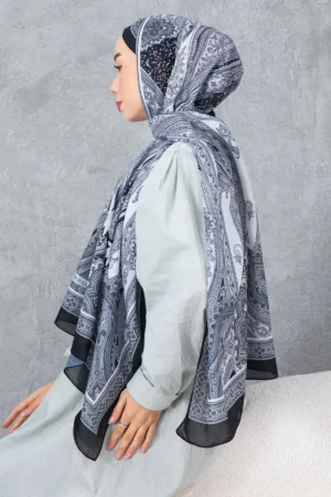 شال پنبه‌ای با طرح قومی رترو، پارچه وارداتی، کیفیت بالا و شال فصل جدید - 6009