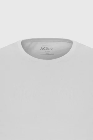 تی‌شرت بیسیک یقه گرد دار و تنگ مردانه سفید ۱۰۰٪ پنبه سریع (Slim Fit) - 6576