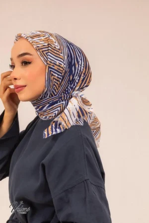 روسری کتان طرح‌دار VLS172 - 6019