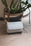 کیف دستی مینی نقره‌ای زنانه - 6496