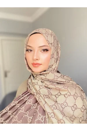 شال دوطرفه ابریشمی کشمیر با طرح G - 5998