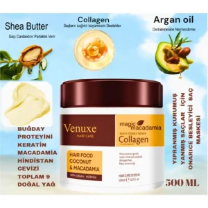 ماسک کلاژن تعمیر عمیق مو – با روغن آرگان، کراتین و روغن شی برای مراقبت احیاکننده - 6547