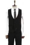کت و شلوار مردانه یقه دار slim fit مشکی - 5303