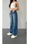 شلوار جین زنانه با کمر بلند و فیت صاف، با قابلیت کشسانی - 7433