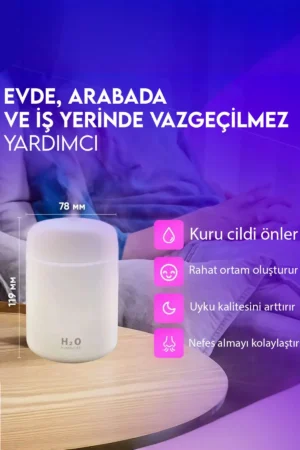 رطوبت‌ساز H2O 300 میلی‌لیتر اولتراسونیک و بخار ساز و دیفیوزر عطر - 7447