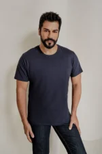 بسته ۵ عددی تیشرت مردانه اسلیم فیت یقه گرد رنگ ساکس-بوردو-لاک با ۱۰۰% پنبه - 7131