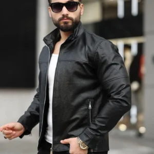 کت مردانه چرم، کاپشن زمستانی، جاکت چرم - 7258