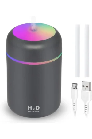 مرطوب‌کننده هوا با ظرفیت 300 میلی‌لیتر و چراغ LED USB، دستگاه بخار اولتراسونیک و پخش‌کننده عطر. - 7449