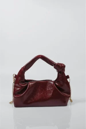 کیف دستی و دوشی زنانه bordo کوچک با زنجیر - 7183