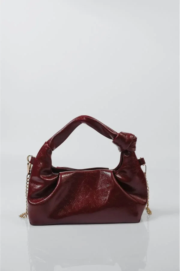 کیف دستی و دوشی زنانه bordo کوچک با زنجیر - 7183
