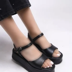 آته ویل Sandalet زنانه 001271 مشکی چرم - 7233