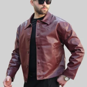 راحت قالب مردانه چرم کت جکیت - 7259
