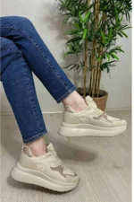 NSTYLE زنانه کفش اسنیکر ارتفاع بالا با کفی ایر راحت و مناسب برای استفاده روزمره و ورزش - 7503