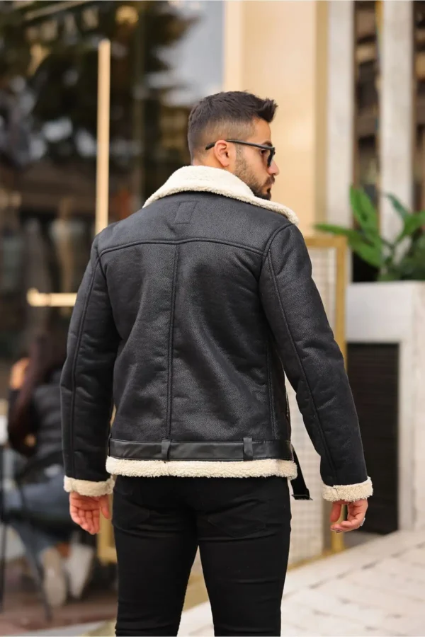 کاپشن چرم لمینه کروات - 7298