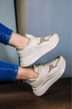 NSTYLE زنانه کفش اسنیکر ارتفاع بالا با کفی ایر راحت و مناسب برای استفاده روزمره و ورزش - 7503