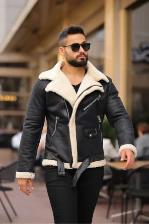کاپشن چرم لمینه کروات - 7298