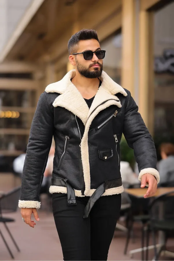 کاپشن چرم لمینه کروات - 7298