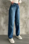 شلوار جین با برش گشاد و راحت و پاچه‌های وسیع توکا - 7054