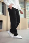 شلوار مردانه کتان گشاد مشکی - 7393