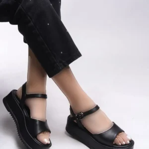 آته ویل Sandalet زنانه 001271 مشکی چرم - 7233