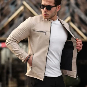 کاپشن چرمی مردانه کاپشن زمستانی جکت چرمی - 7269