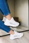 کفش ورزشی روزمره زنانه ناستایل با کفی بالا و رنگ سفید - 7494