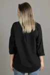 بلوز زنانه مشکی گشاد اوورسایز فصل جدید - 7034