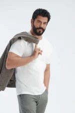 بسته ۵ عددی تیشرت مردانه اسلیم فیت یقه گرد رنگ ساکس-بوردو-لاک با ۱۰۰% پنبه - 7131