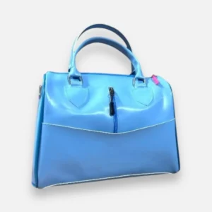 کیف دستی و دوشی زنانه شیک با طراحی زیپدار و جیب جلو از چرم آبی - 7188